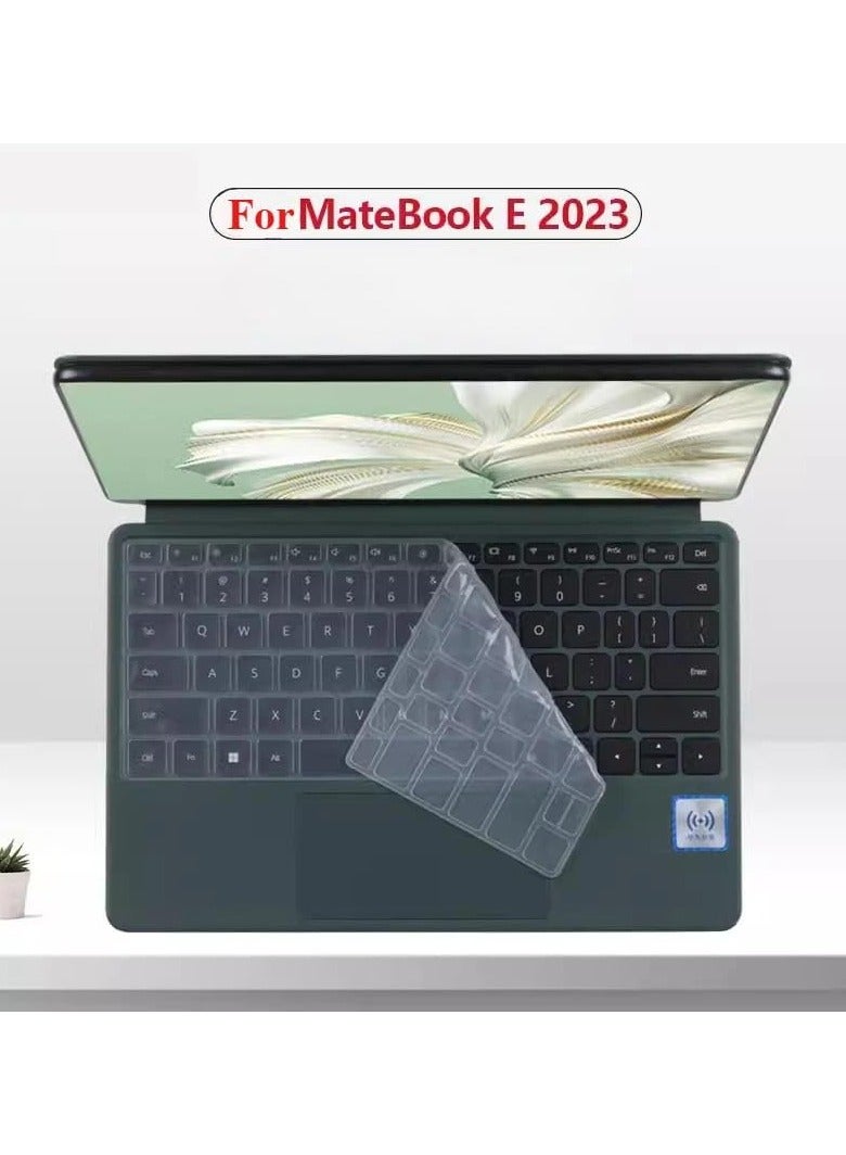 جراب لوحة المفاتيح من 4 قطع متوافق مع هواوي ميت بوك E 2023 بحجم 12.6 بوصة DRR-W76 غلاف واقي من السيليكون TPU لحماية لوحة مفاتيح اللاب توب لمات بوك E 2023 - Image 2
